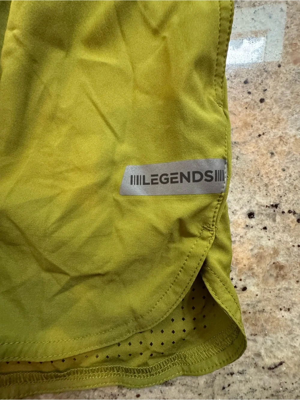 Men's Athletic Shorts in Olive Green with Drawstring by Legends